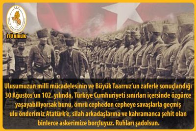 30 Ağustos Zafer Bayramımız Kutlu Olsun