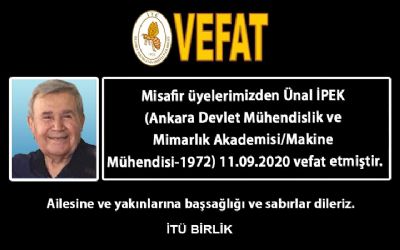 Misafir üyelerimizden Ünal İPEK vefat etmiştir.